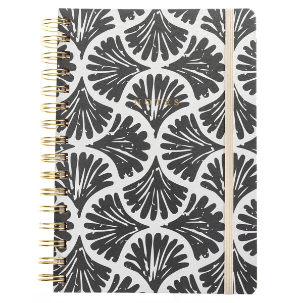 B&W Blockprint Spiral Journal