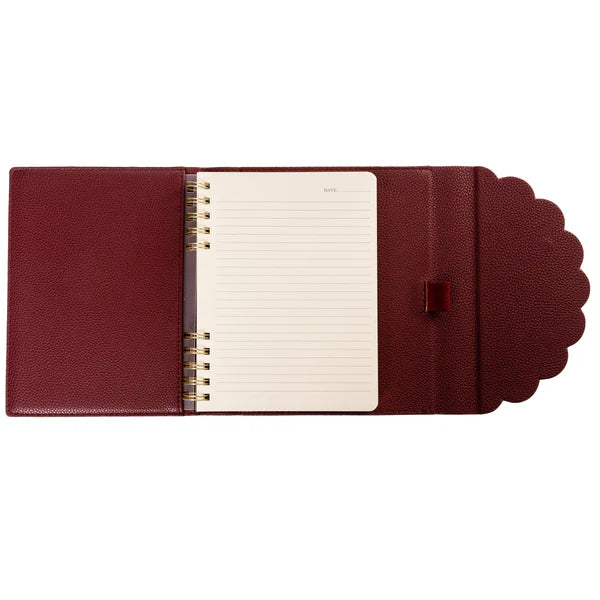 Plum Red Leather Wrap Journal