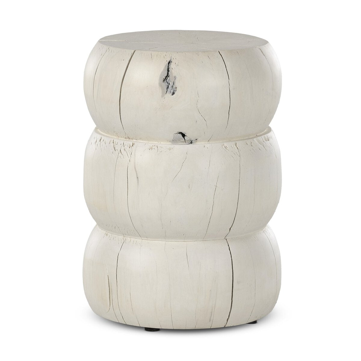 Pagoda End Table, Ivory