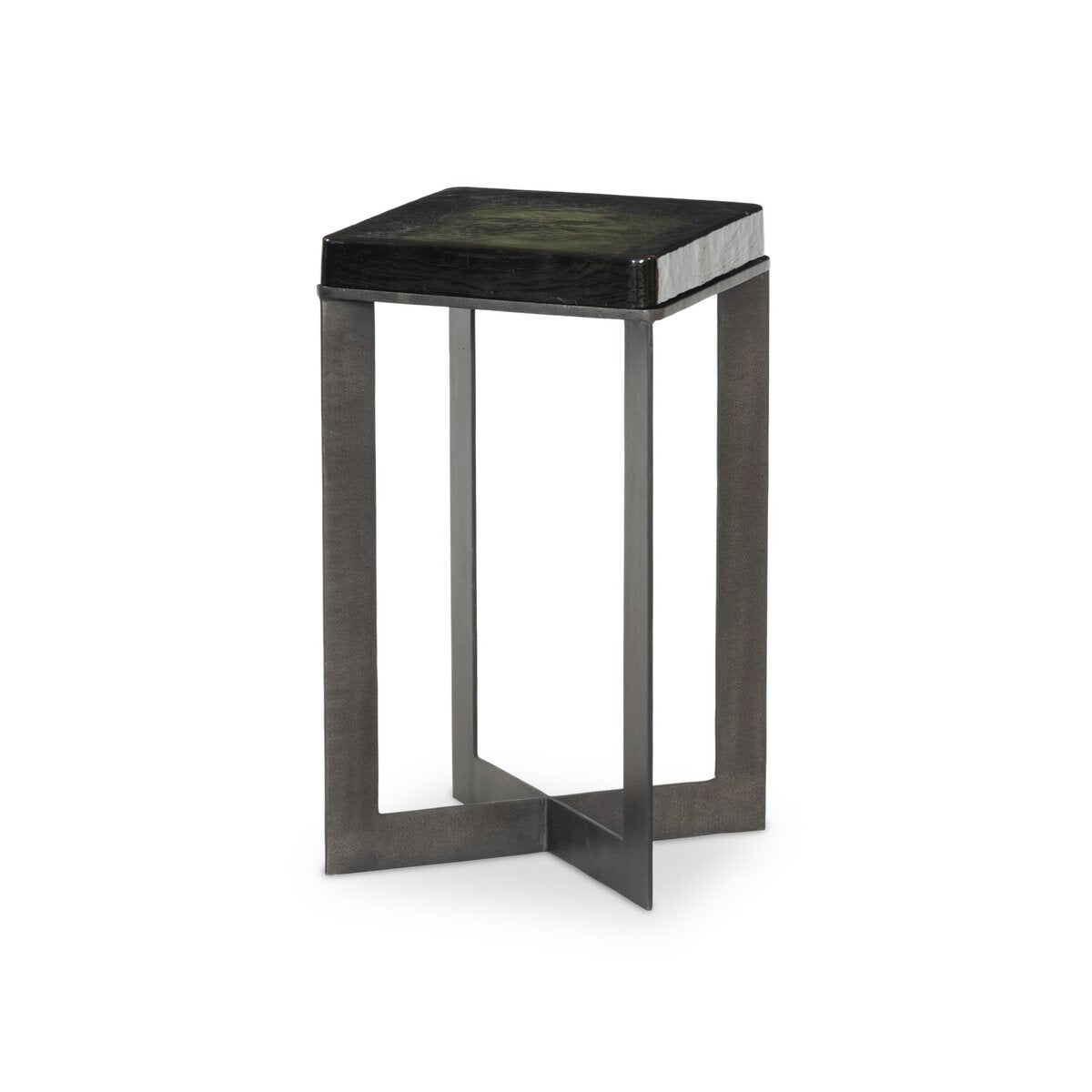Lennie Glass End Table, Moss
