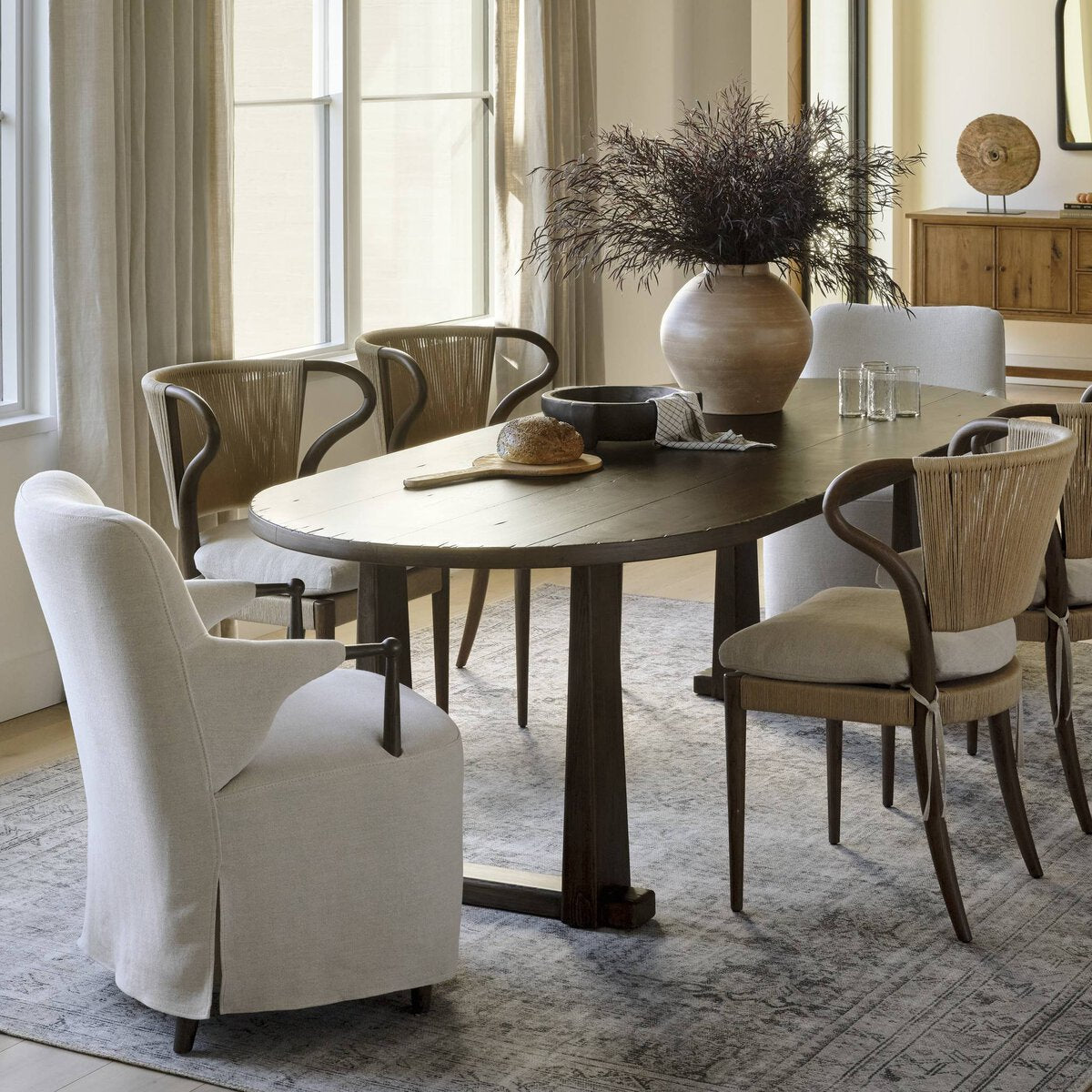 Ayla Worn Oak Dining Table