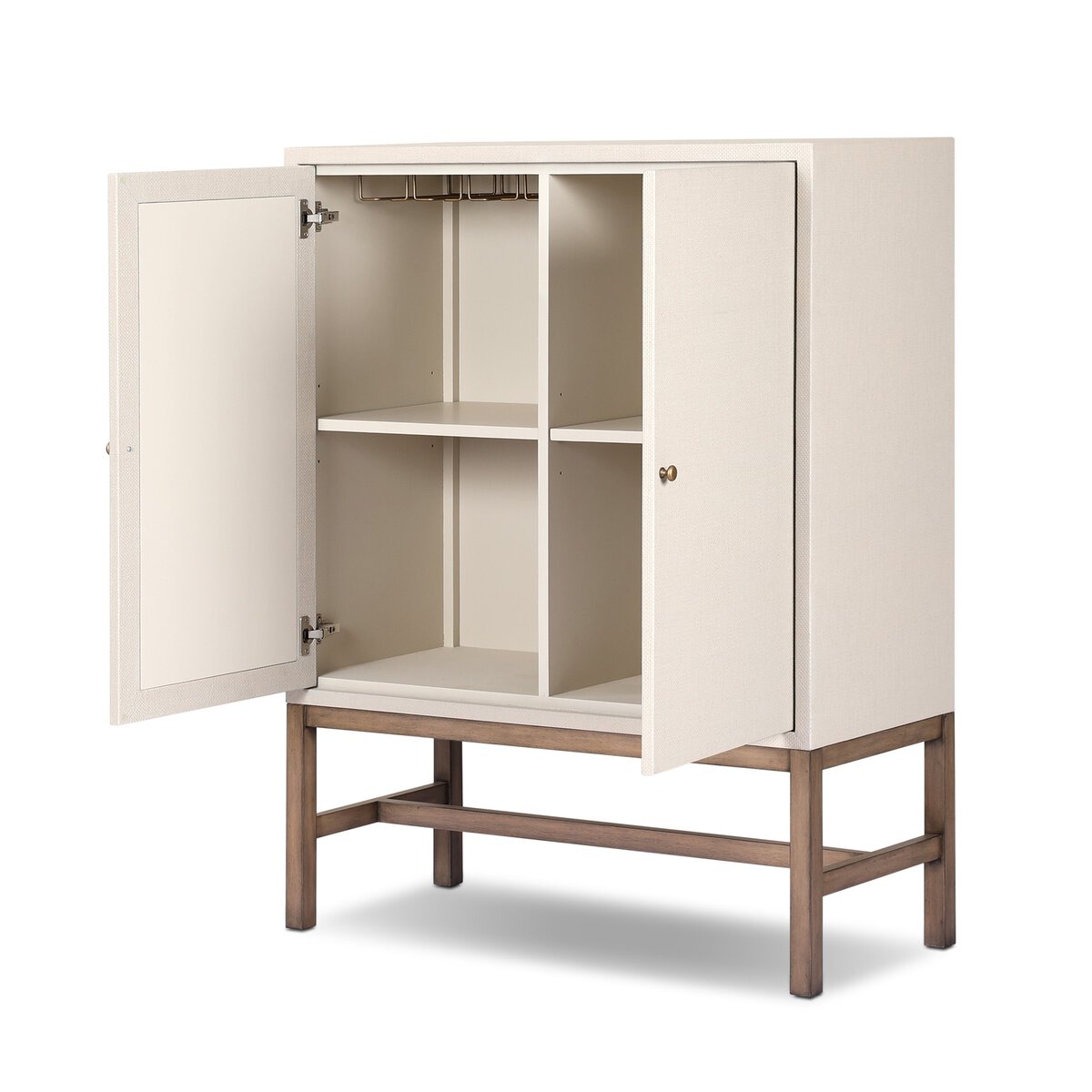 Fiona Bar Cabinet/Ivory,Raffia