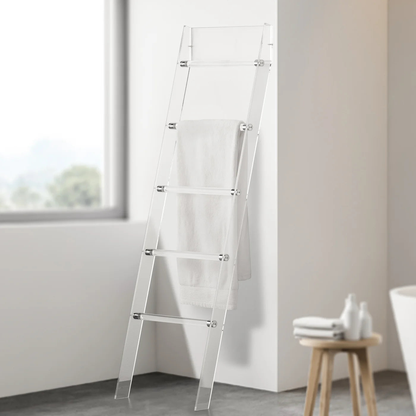 56" Acrylic Ladder Towel Rack