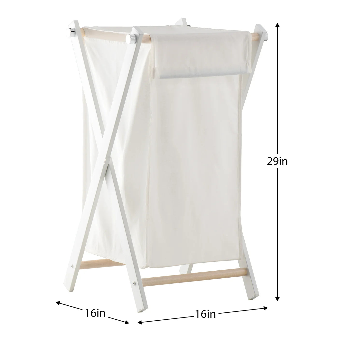White Folding Laundry Hamper