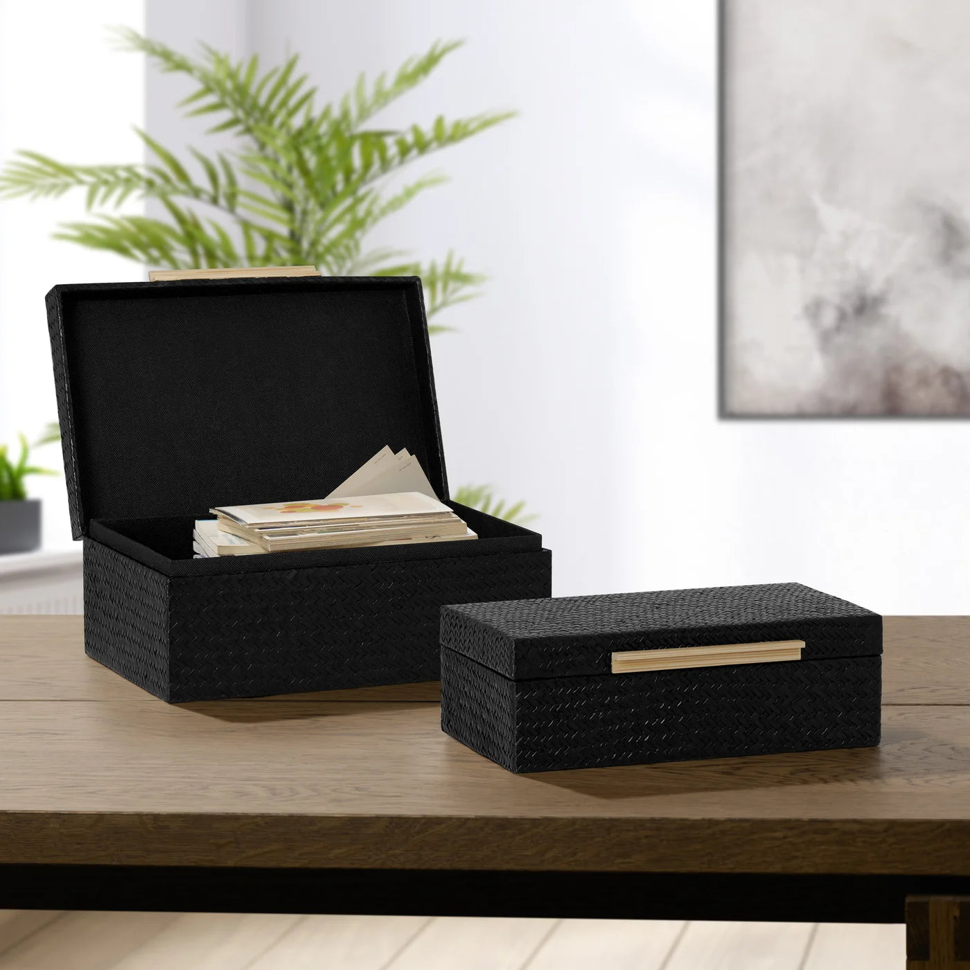 Pandan Herringbone Box - Blk