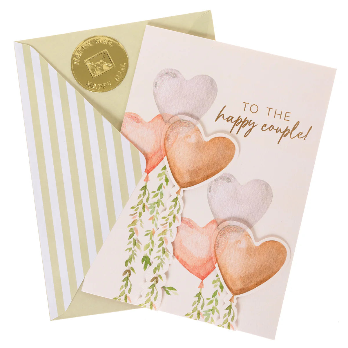 Heart Balloons Wedding Card