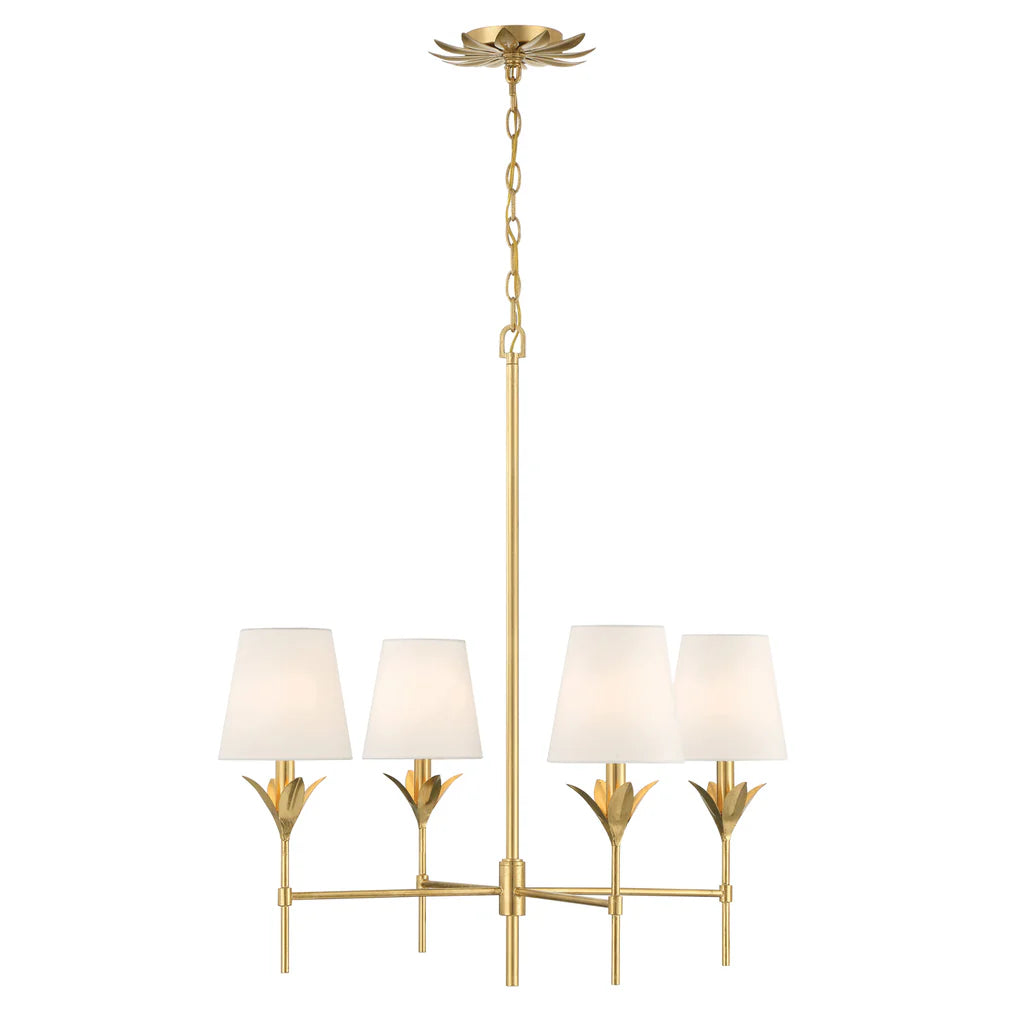 Broche 4 Lght Chandelier Gold
