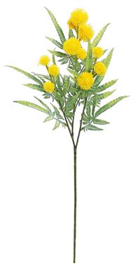 25" Globe Flower Spray -Yellow