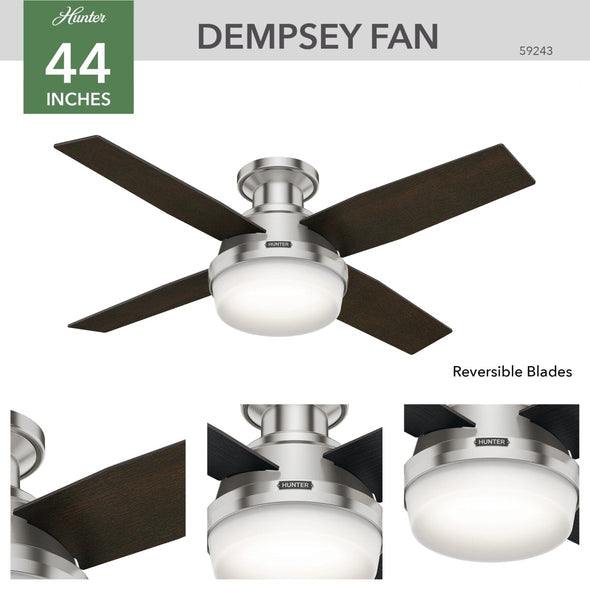 44" Dempsey Fan - Black Oak