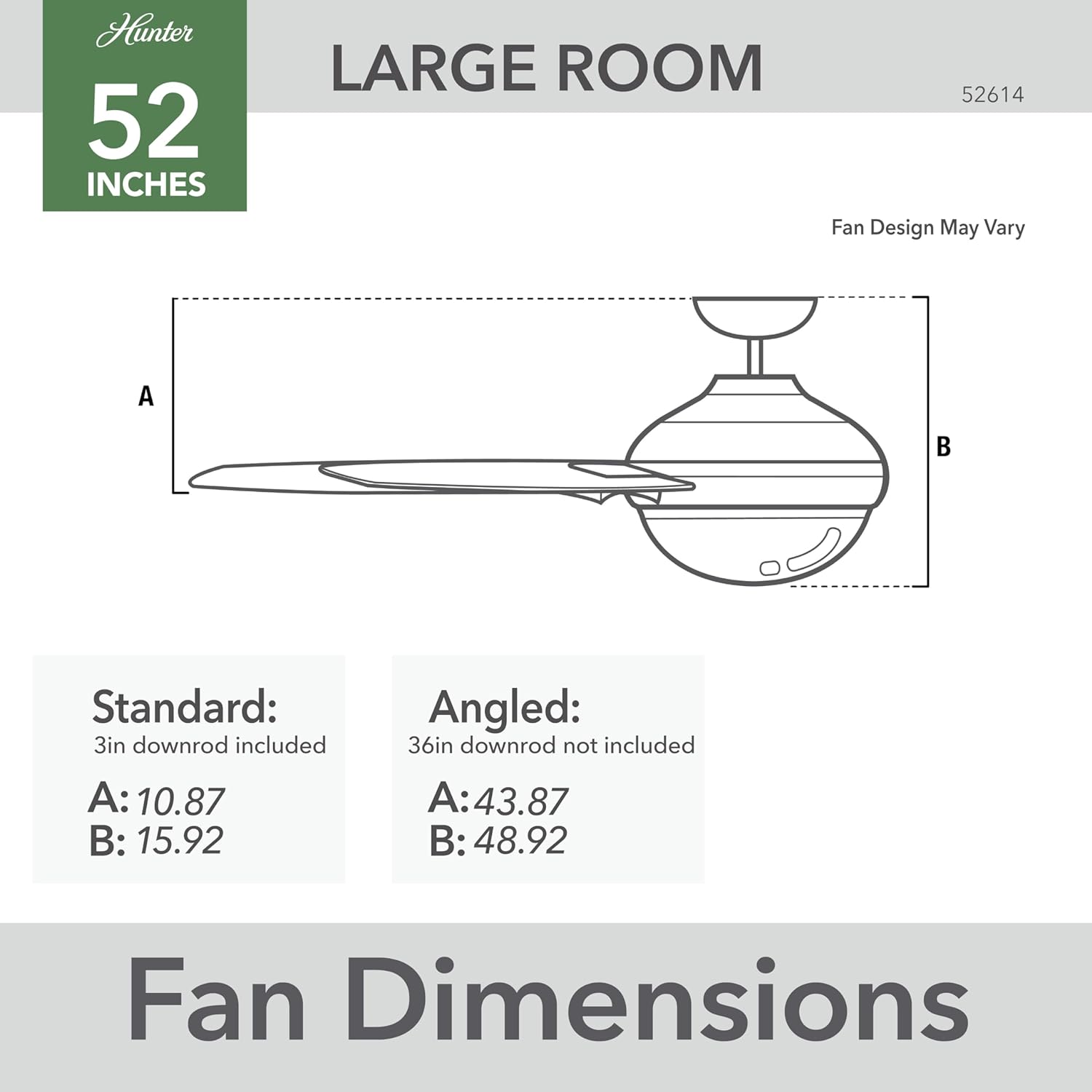 52" Aerodyne LED Fan-Dove Grey