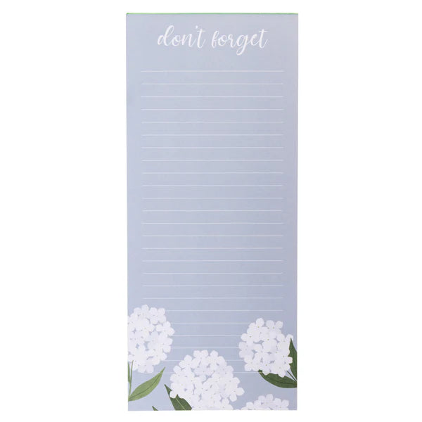 Wht Hydrangea Magnetic Notepad