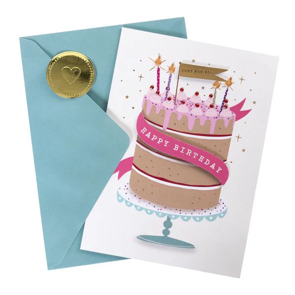 Happy Bday Cake w/Flag Card