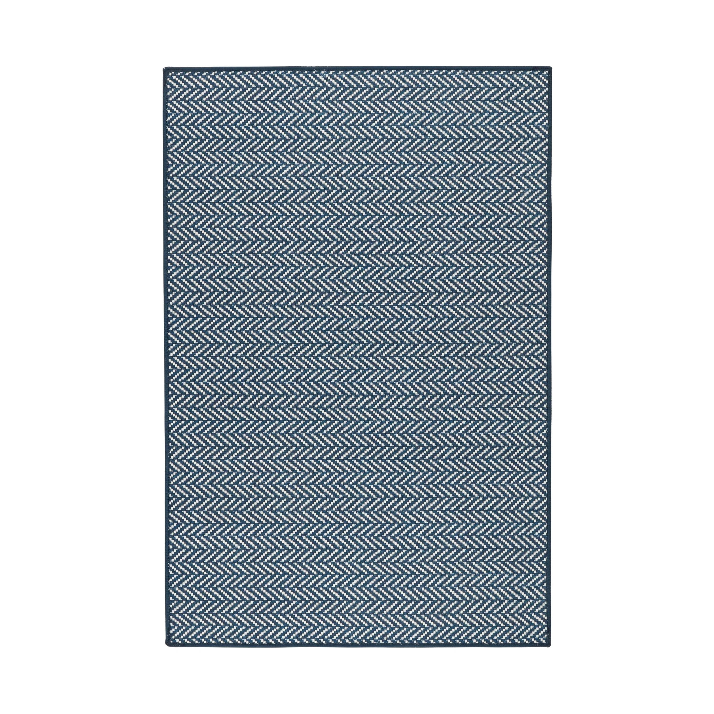 Herringbone Washable/Rug, Navy