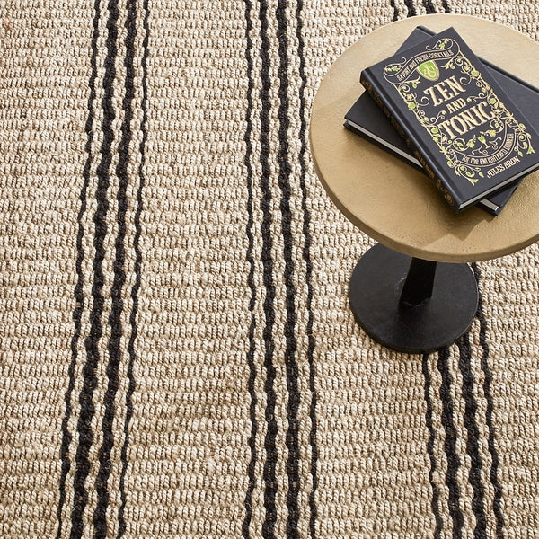 Jute Ticking Black Rug