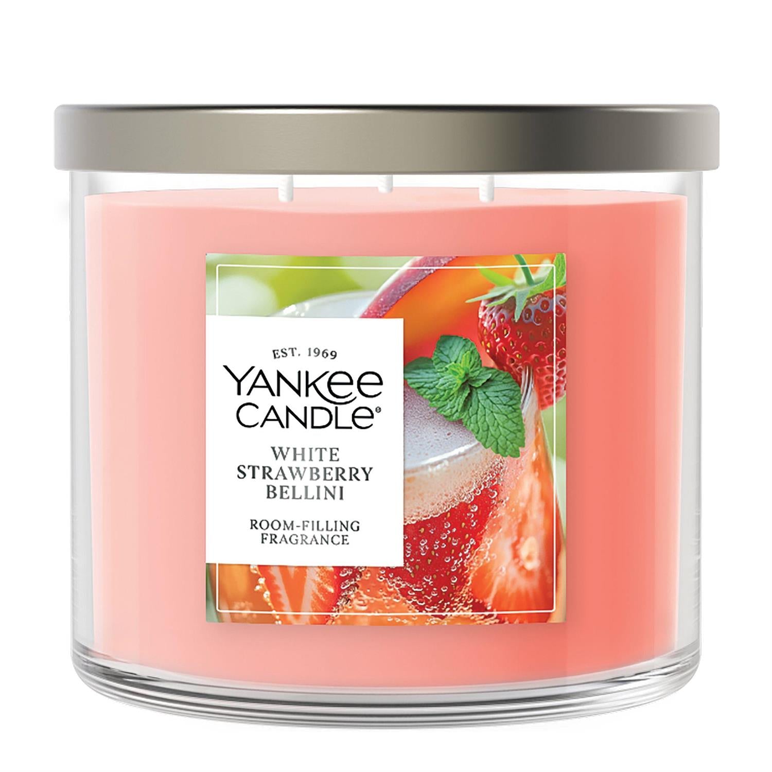 Wht Straw Bellini, 14oz/3-Wick