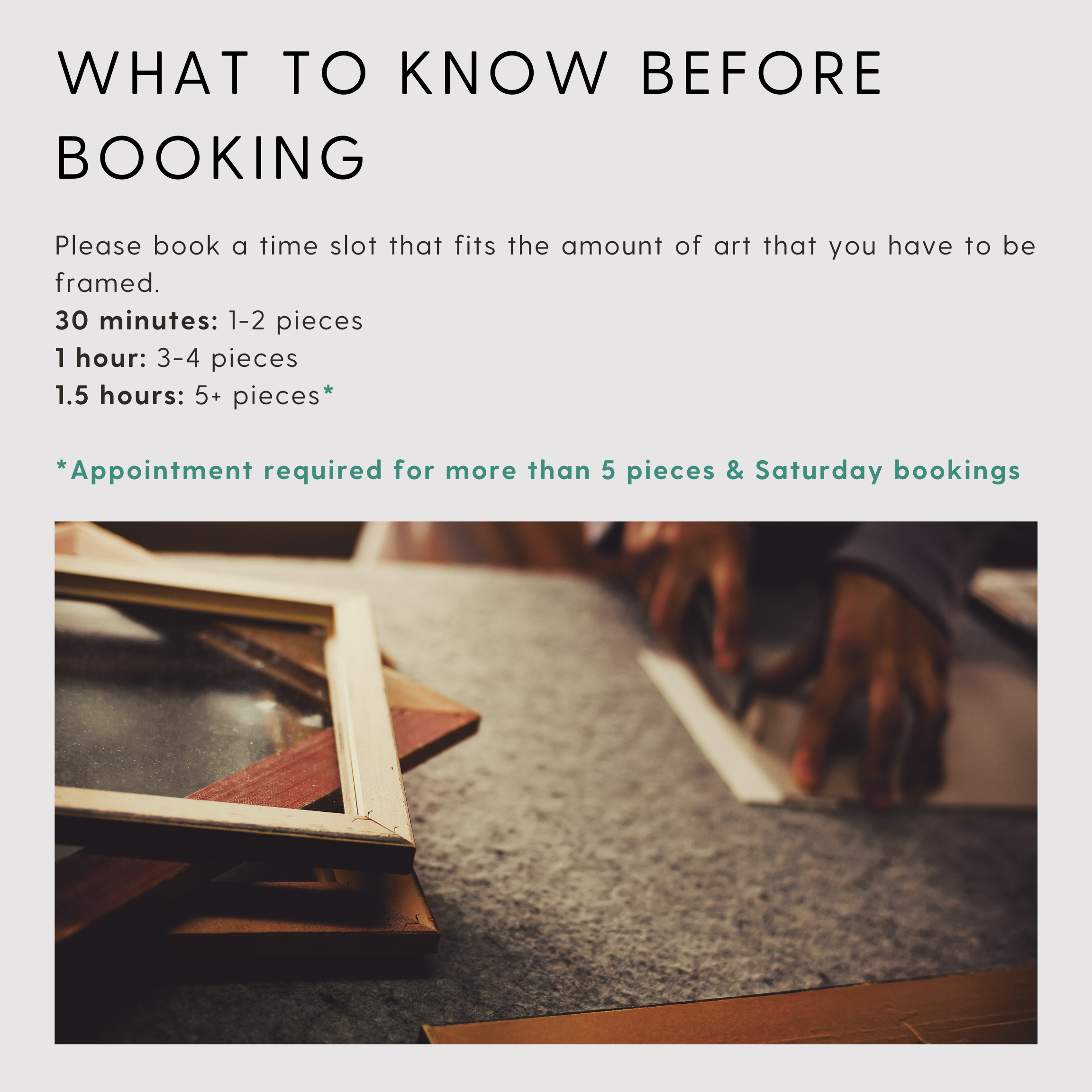 Custom Framing Appointment