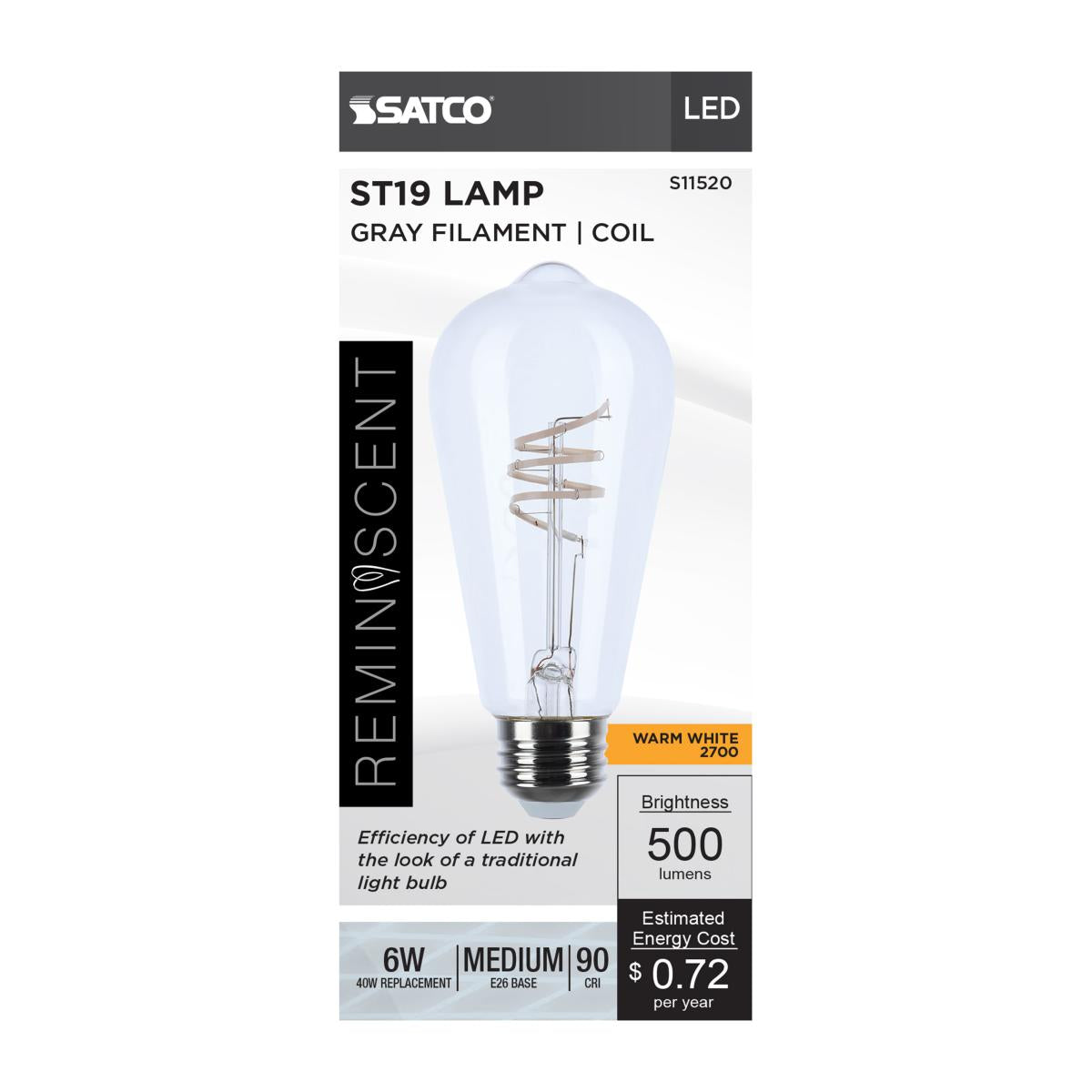 Reminiscent LED 6W ST19 Bulb