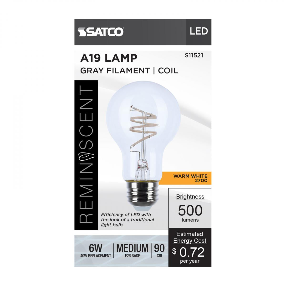 Reminiscent LED 6w A19 Bulb