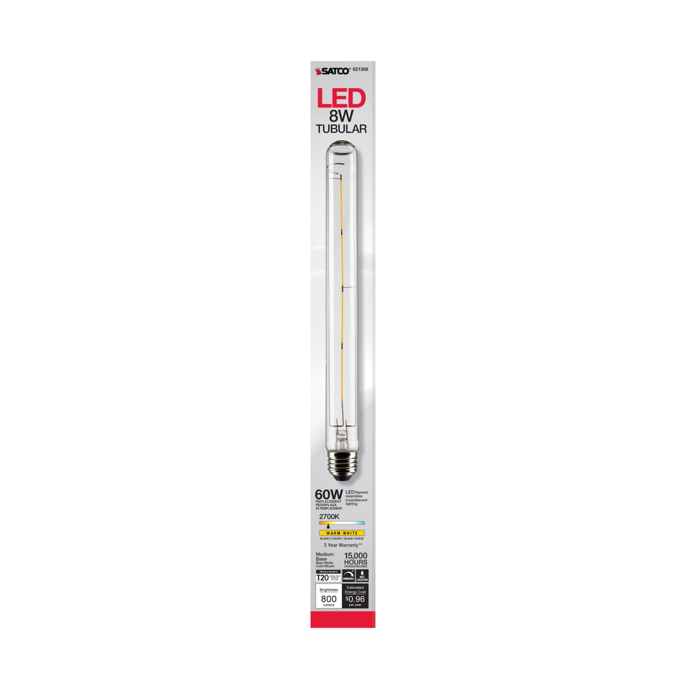8W LED T9 Bulb - 2700K