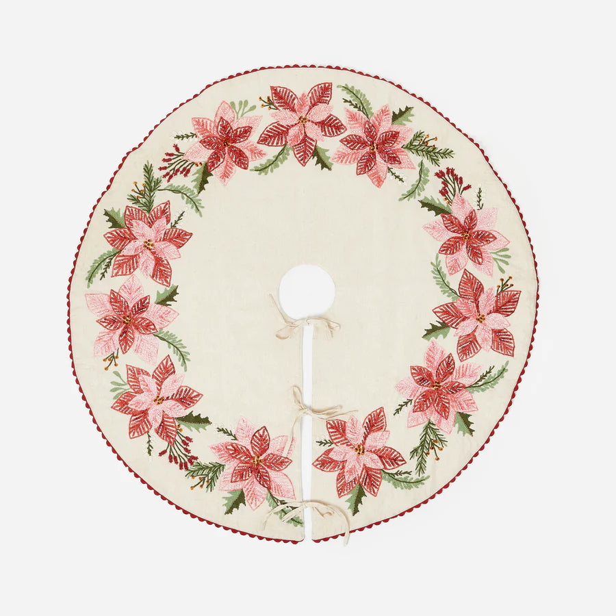 Poinsettia Tree Skirt, 52"
