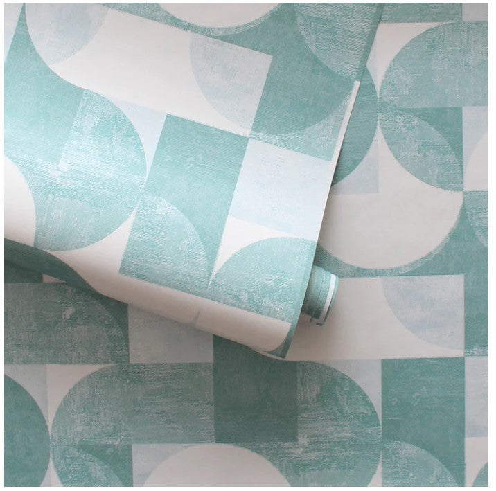 Marine Green Composed Shapes Wallpaper