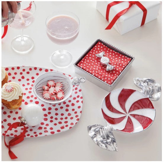 Peppermint Beaded Napkin Box