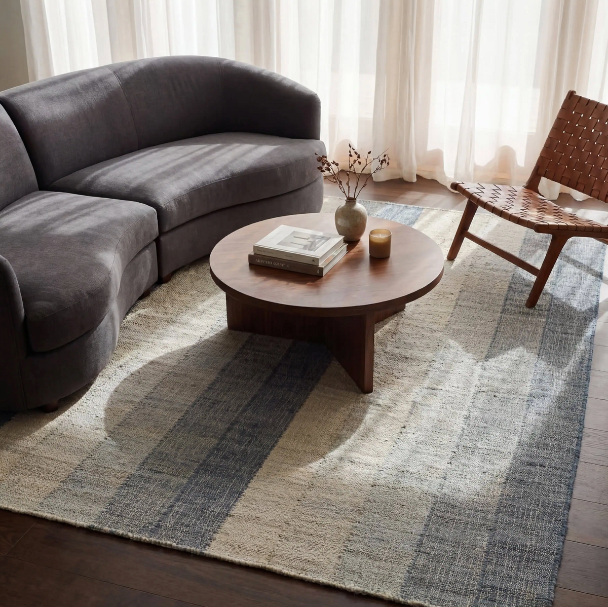 Tayo Striped Rug, Blue
