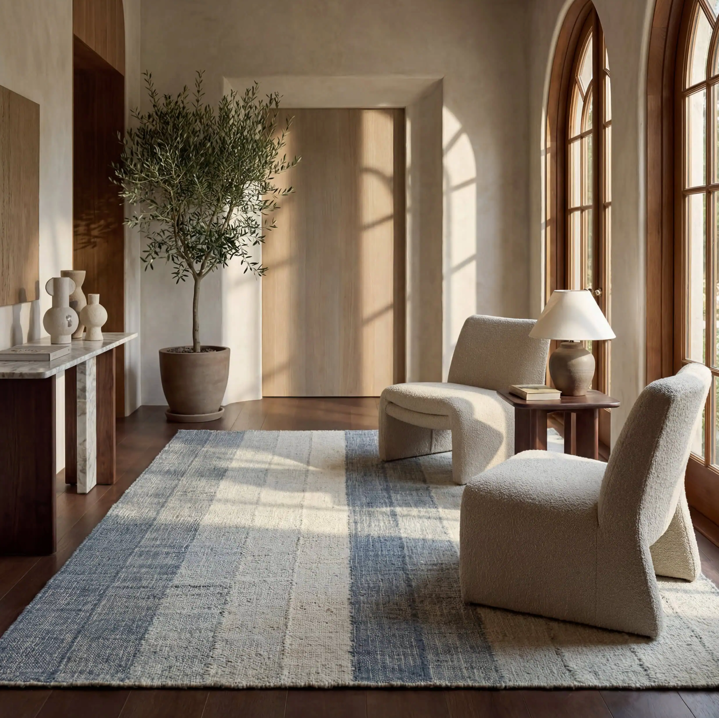 Tayo Striped Rug, Blue