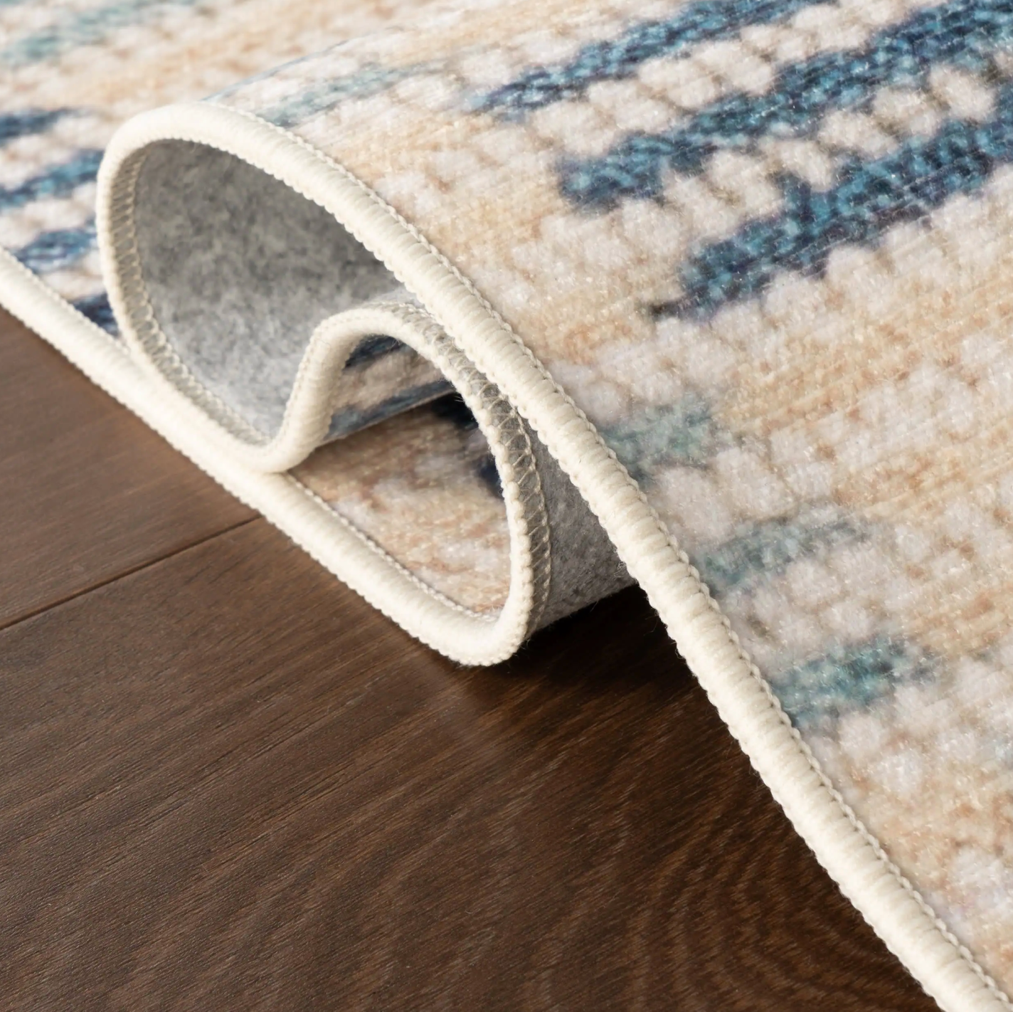 Orzalla Washable Rug, Blue