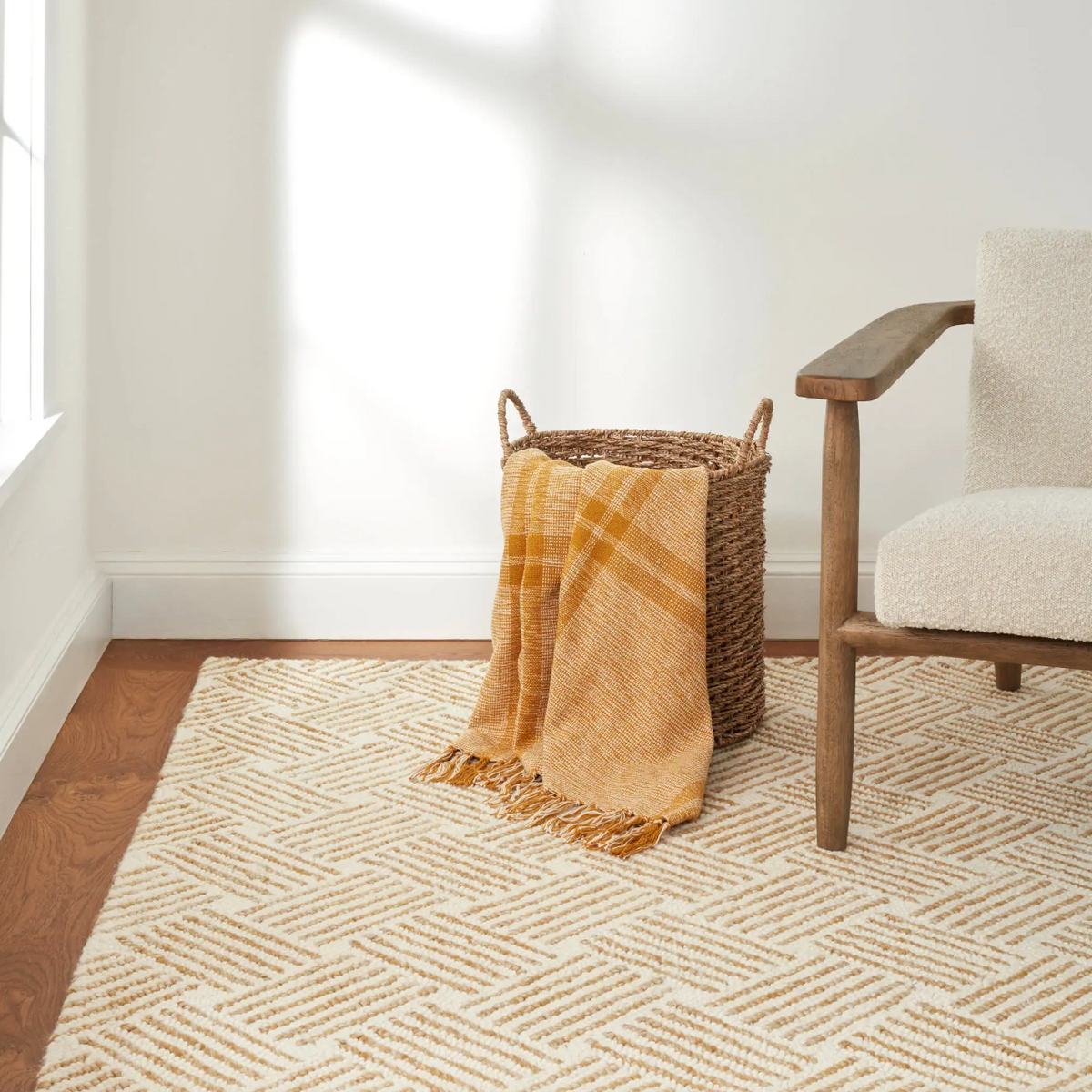 Layers Ochre Wool Rug
