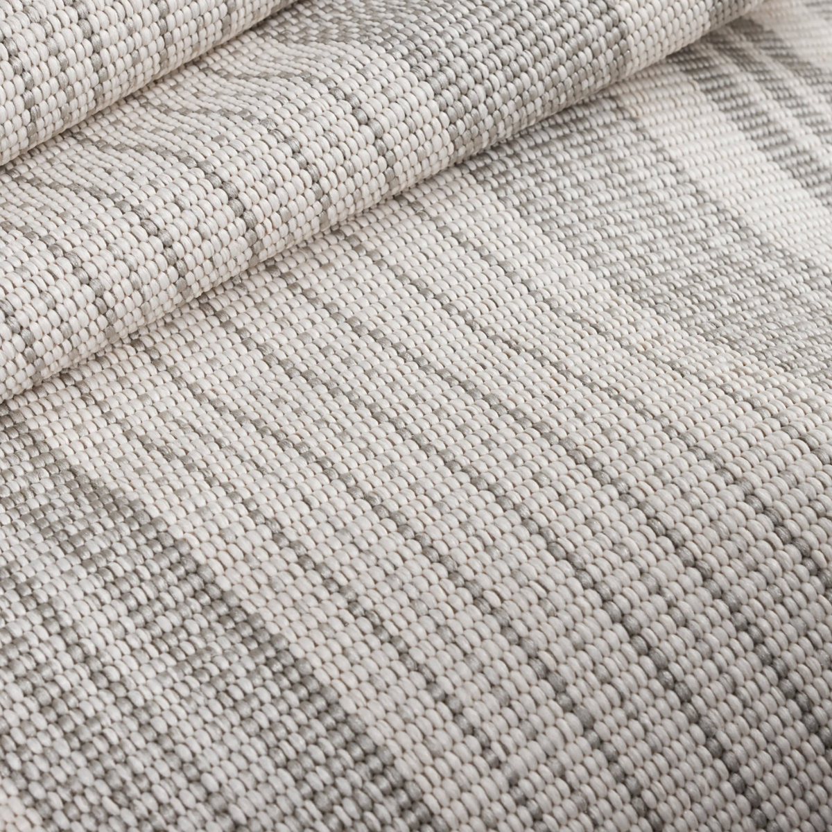 Quincy Platinum Stripe Indoor/Outdoor Rug