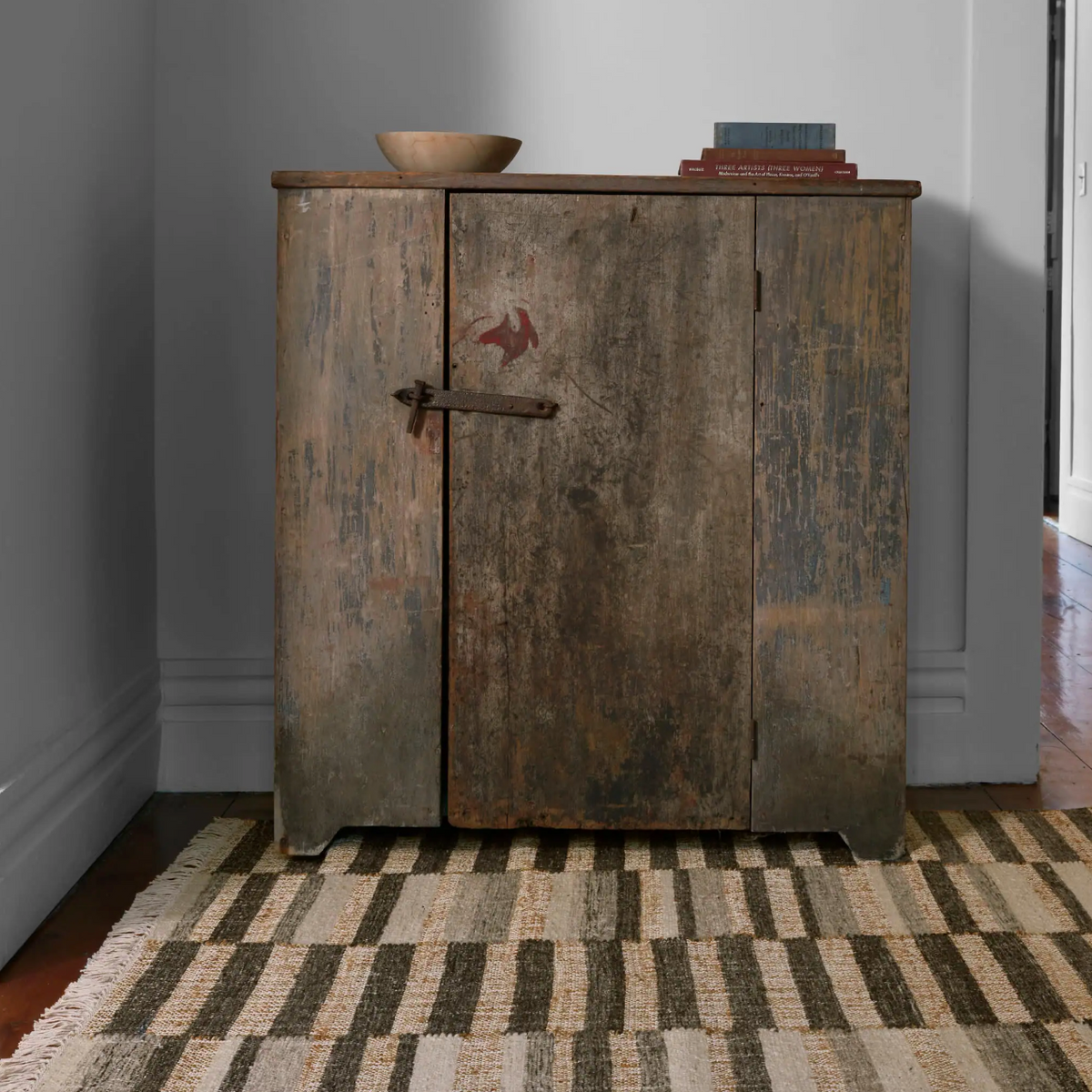 Ravel Stripe Black Wool Rug