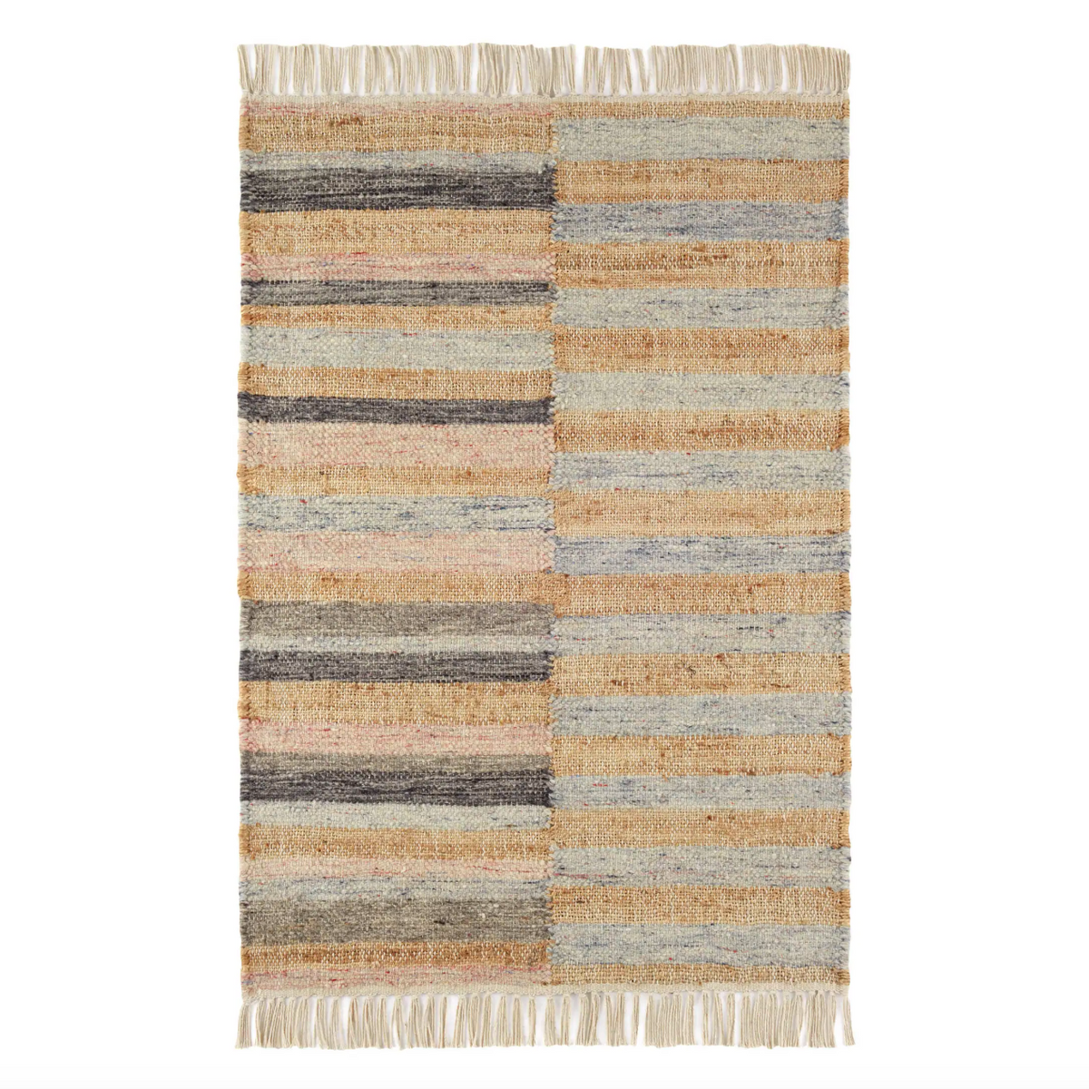 Ravel Stripe Blue Wool Rug