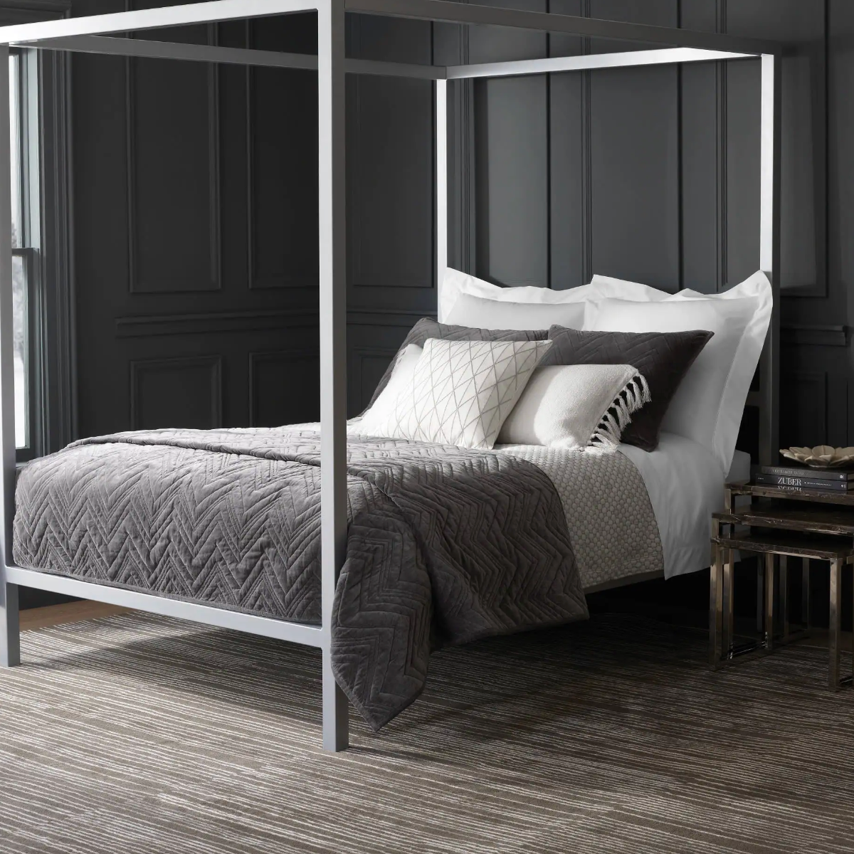 Striae Grey Wool Rug