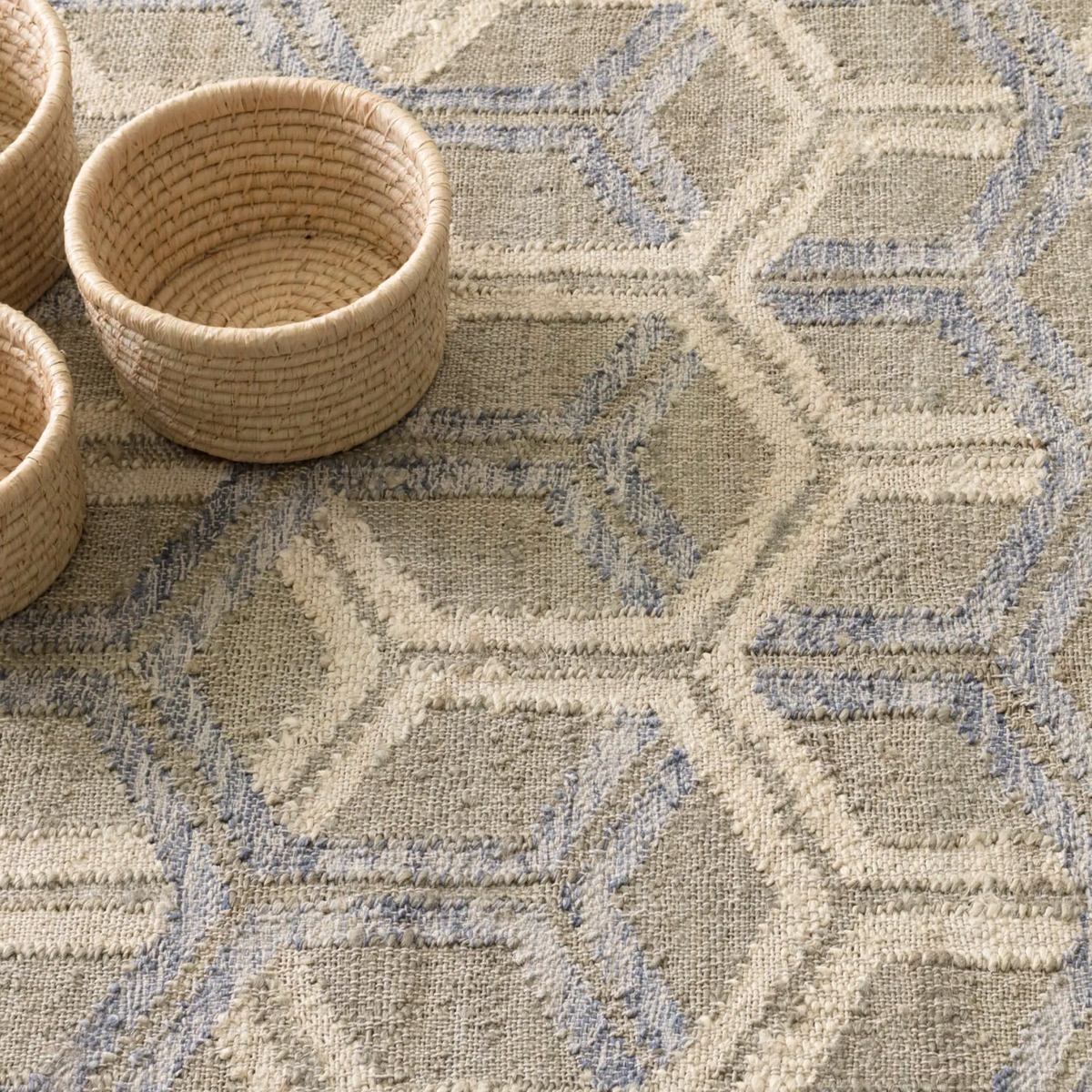 Tala Woven Jute Blue Rug