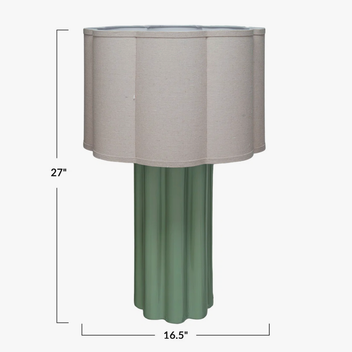 Fluted Table Lamp, Mint