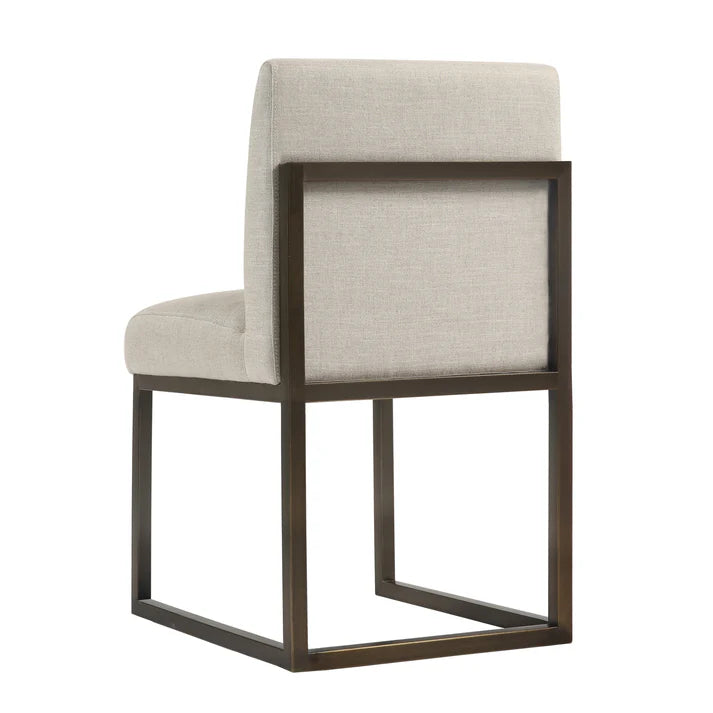 Haute Linen Chair, Beige/Brass