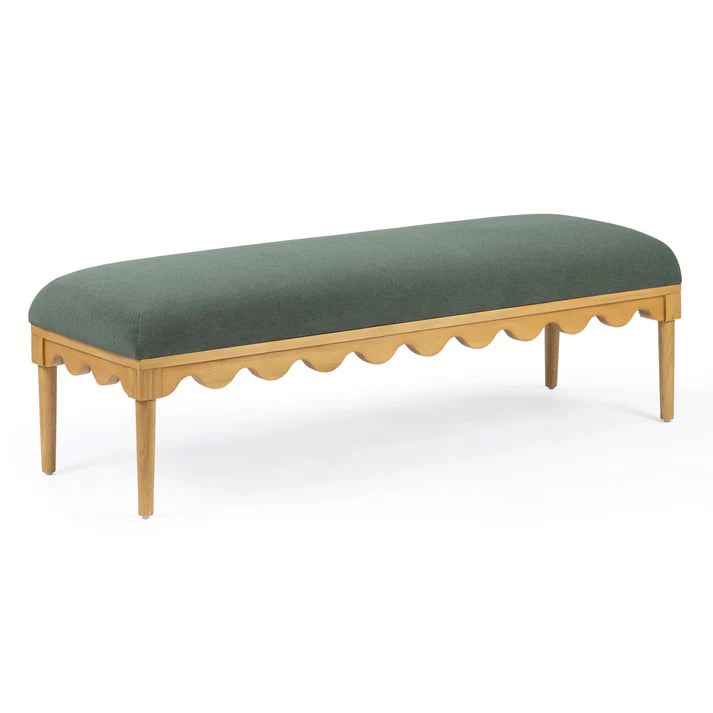 Oodle Mohair Bench, Green