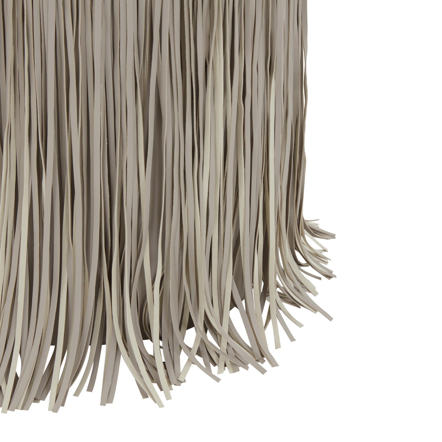 Shag Me Leather Ottoman, Grey