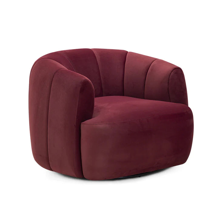 Jasmine Swivel Chair, BerryRed