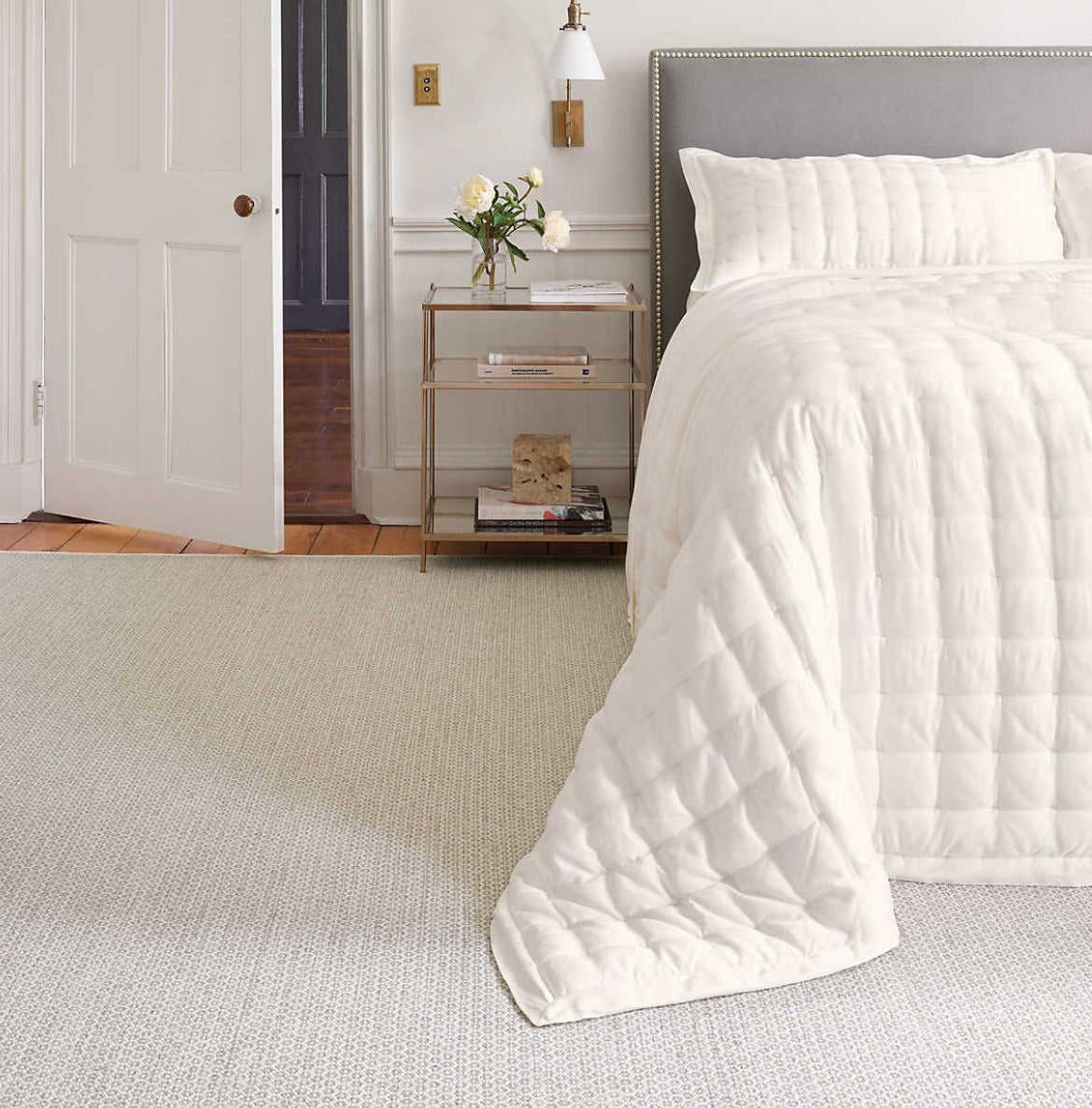 Honeycomb Ivory/Grey Wool Rug