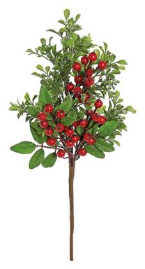 20" Boxwood & Berry Spray