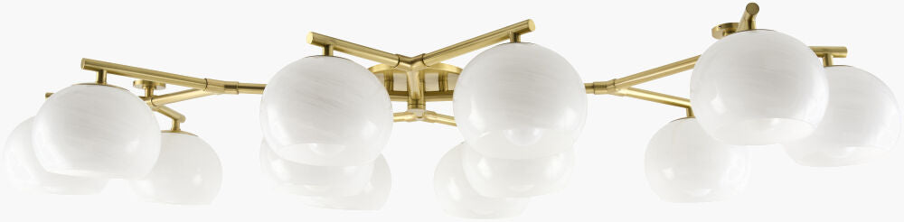 Arboris Chandlier, Brass/Wht