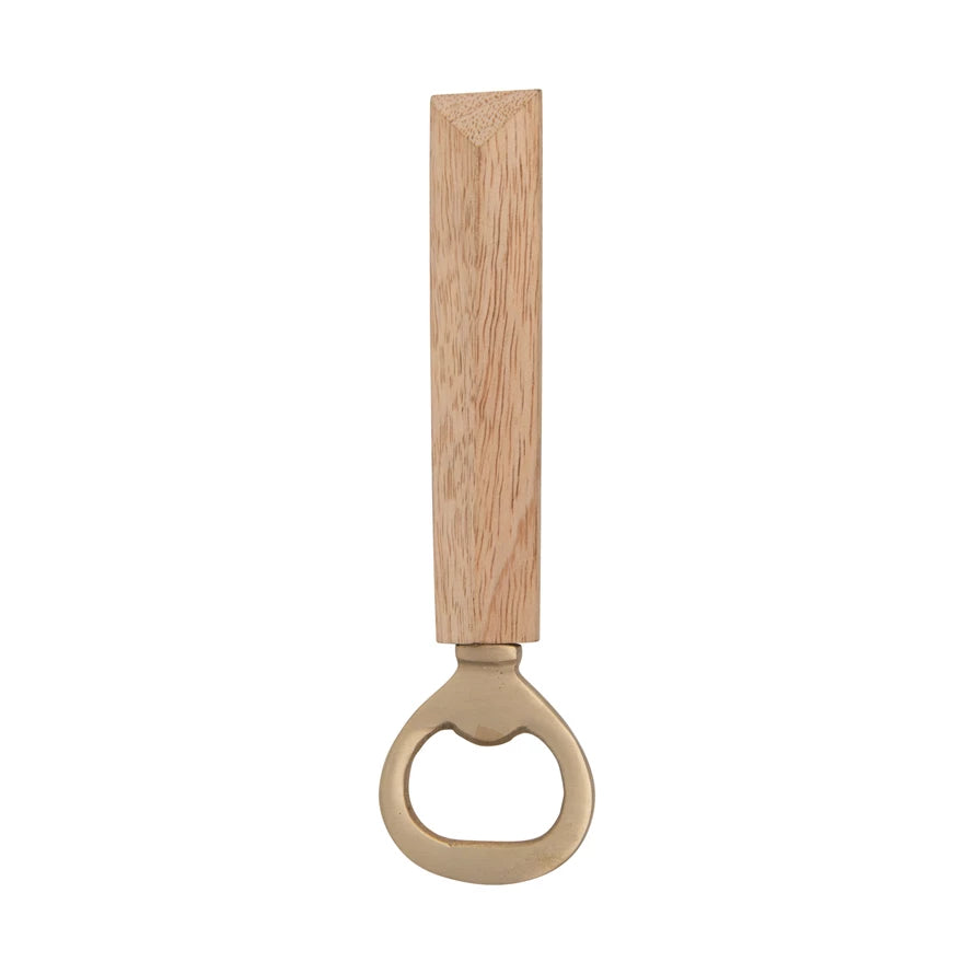 Wooden Brass Bottle Opener