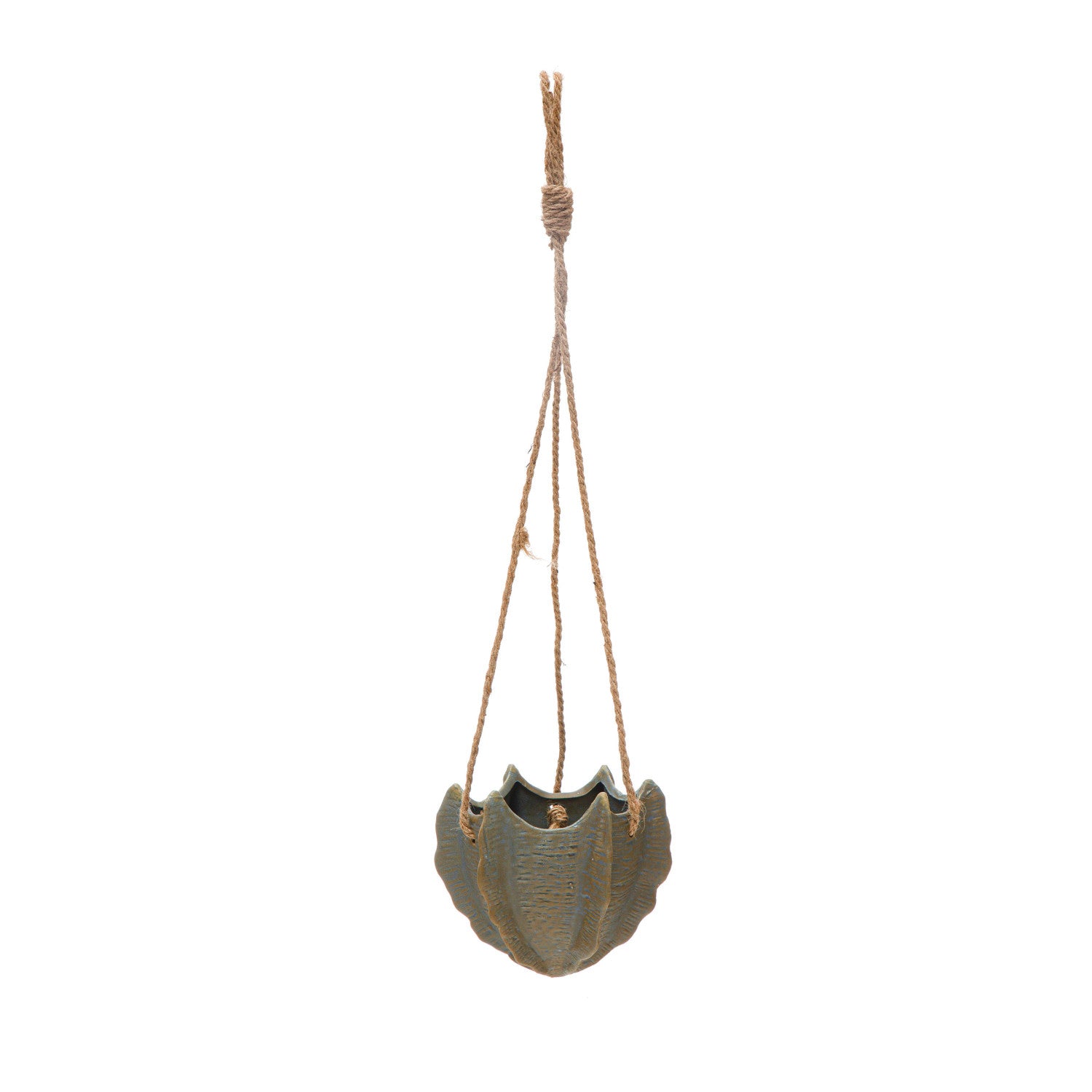 Blue Hanging Planter/Jute Rope