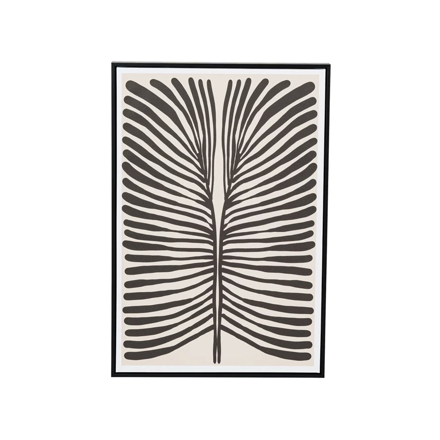 Abstract B/W Leaf, Framed Art