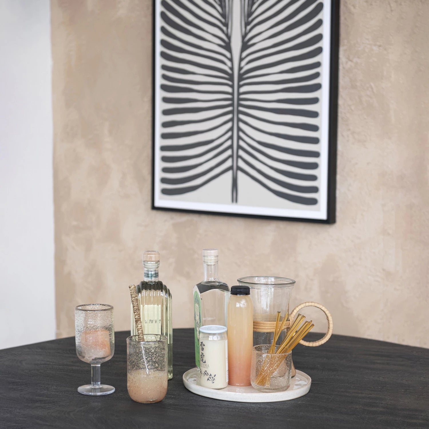 Abstract B/W Leaf, Framed Art