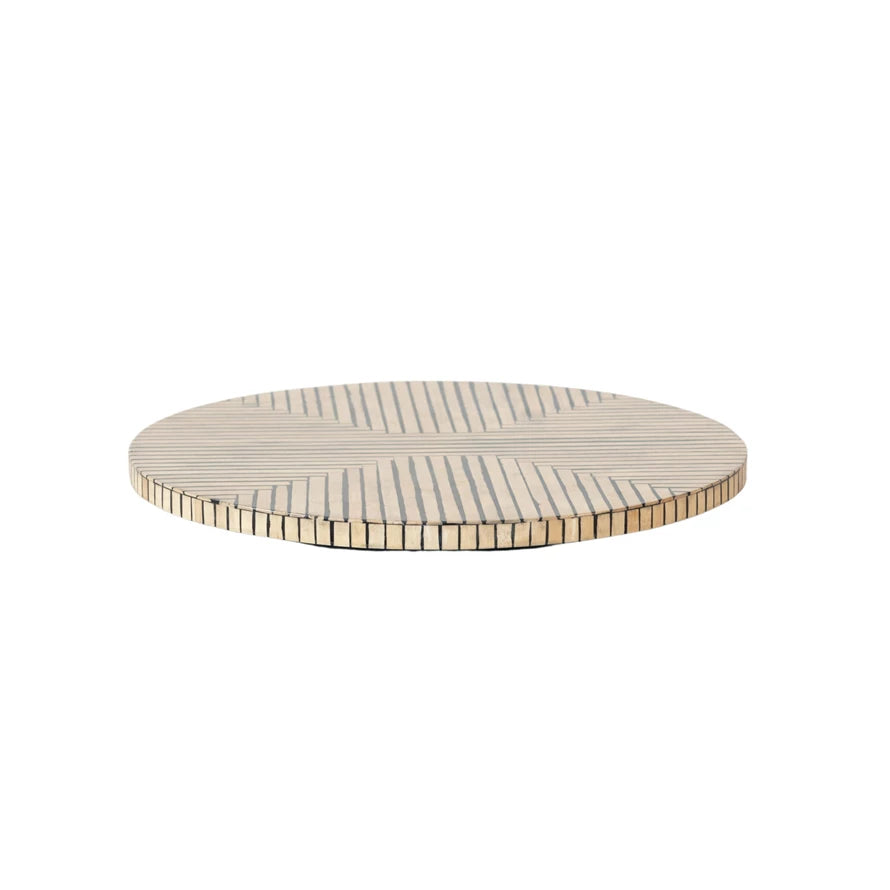 Bamboo/Blk Geometric LazySusan