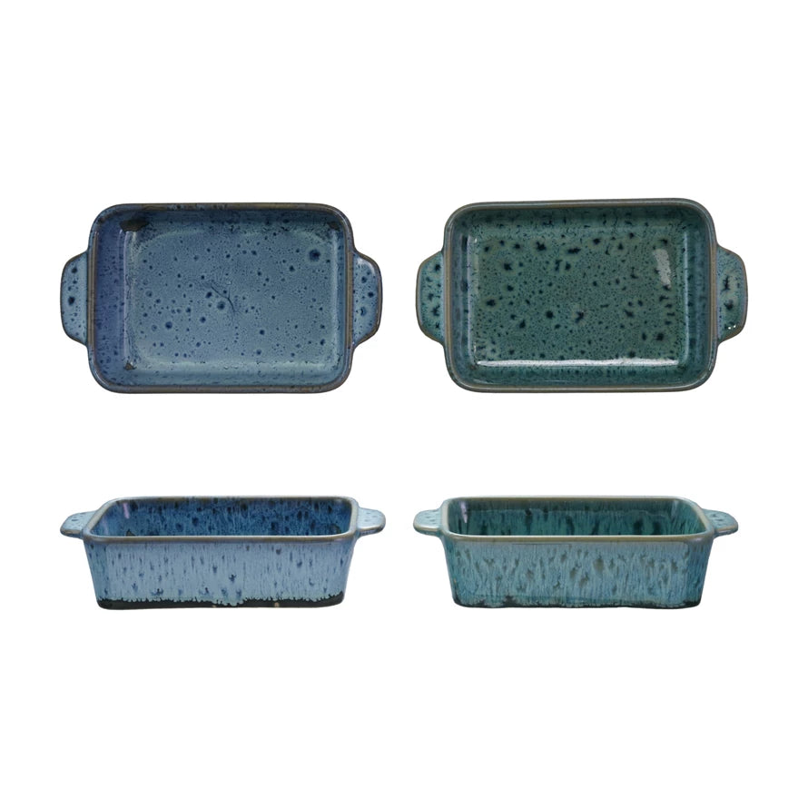 2 1/2 Cup Blue Stoneware Baker
