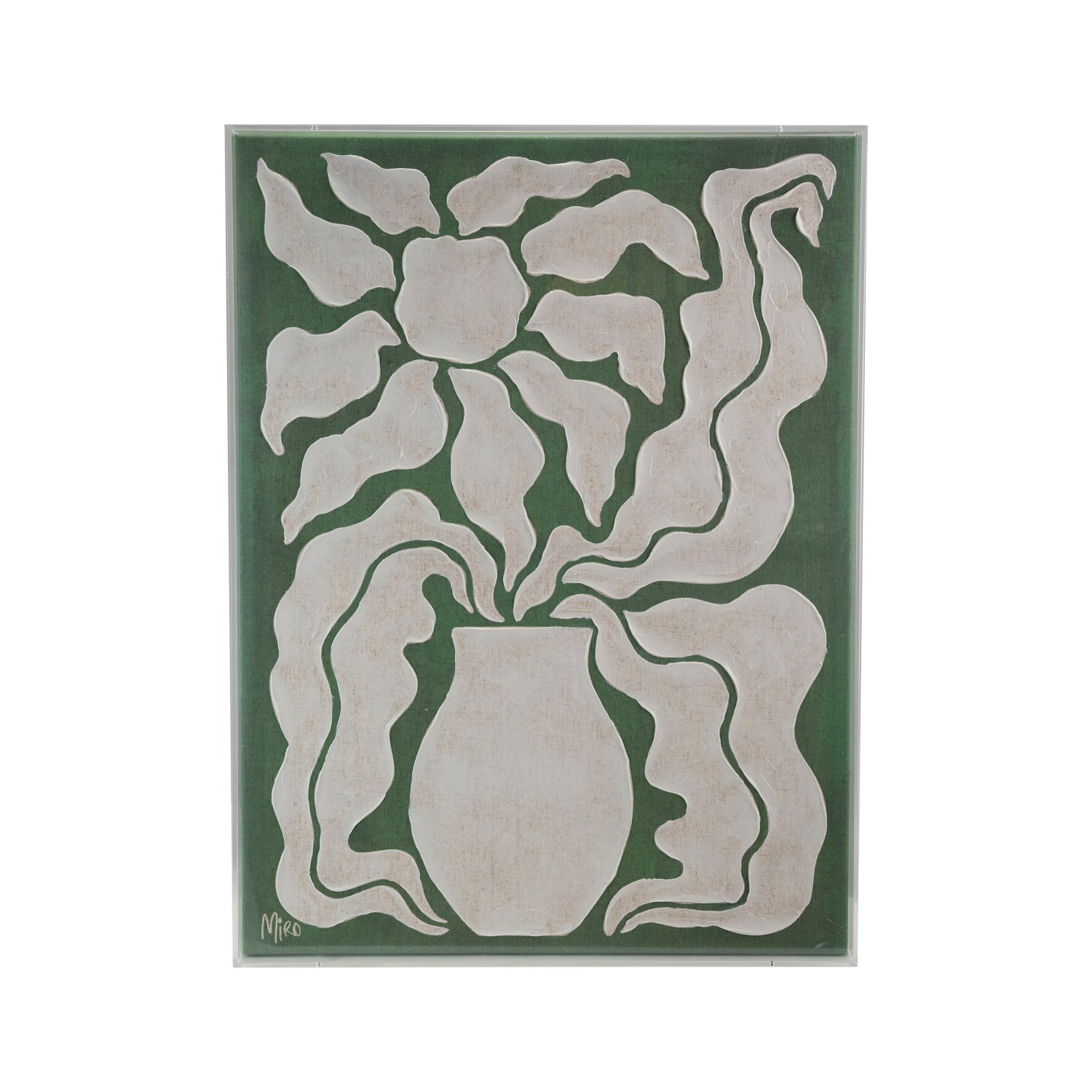 Flower Vase Art, Grn Plexi Box